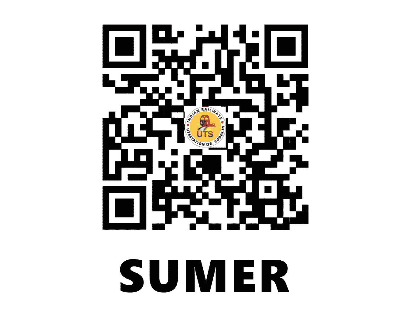 UTS QR Code for SUMER - SUMR - WC (MADHYA PRADESH)